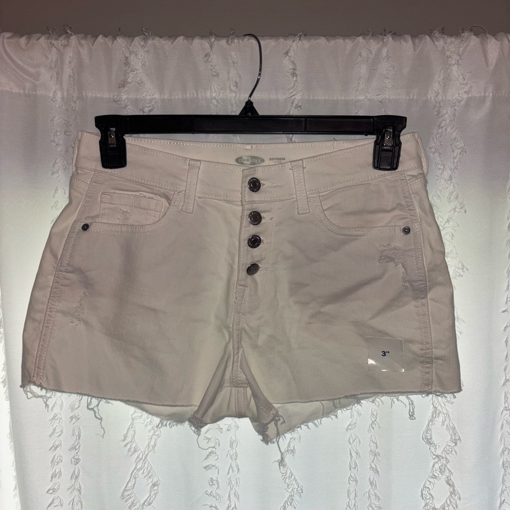 Old Navy Women's White Button-Up Shorts
